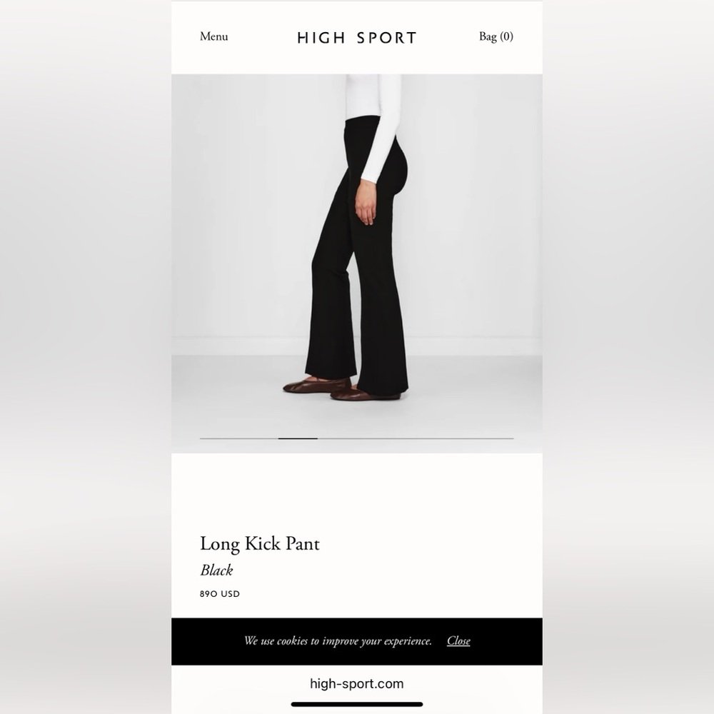 High Sport Black Long Kick Pants, XS
